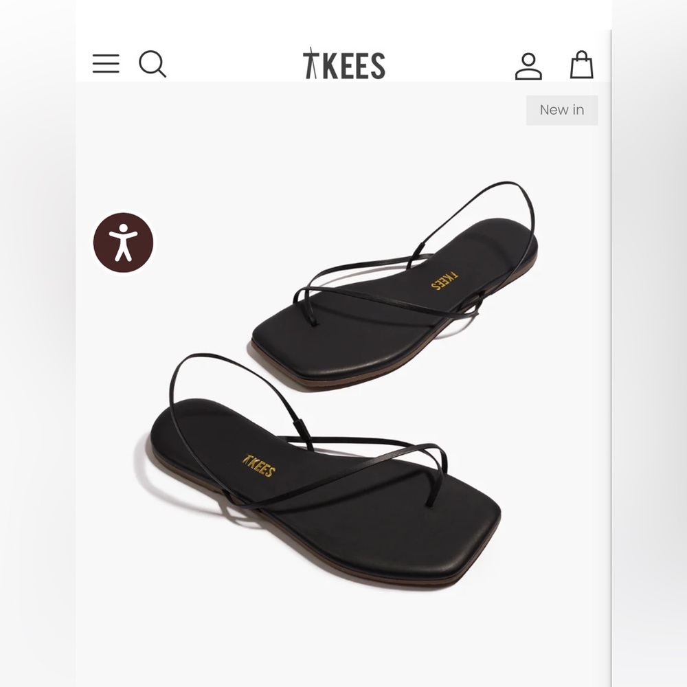 TKEES Black Strappy Sandals